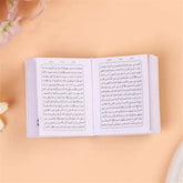 Open boek met Arabische tekst in Mini Koran leer met hanger